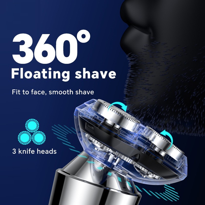 电动剃须刀三刀头刮胡须刀智能感应TYPE-C充电厂家图5