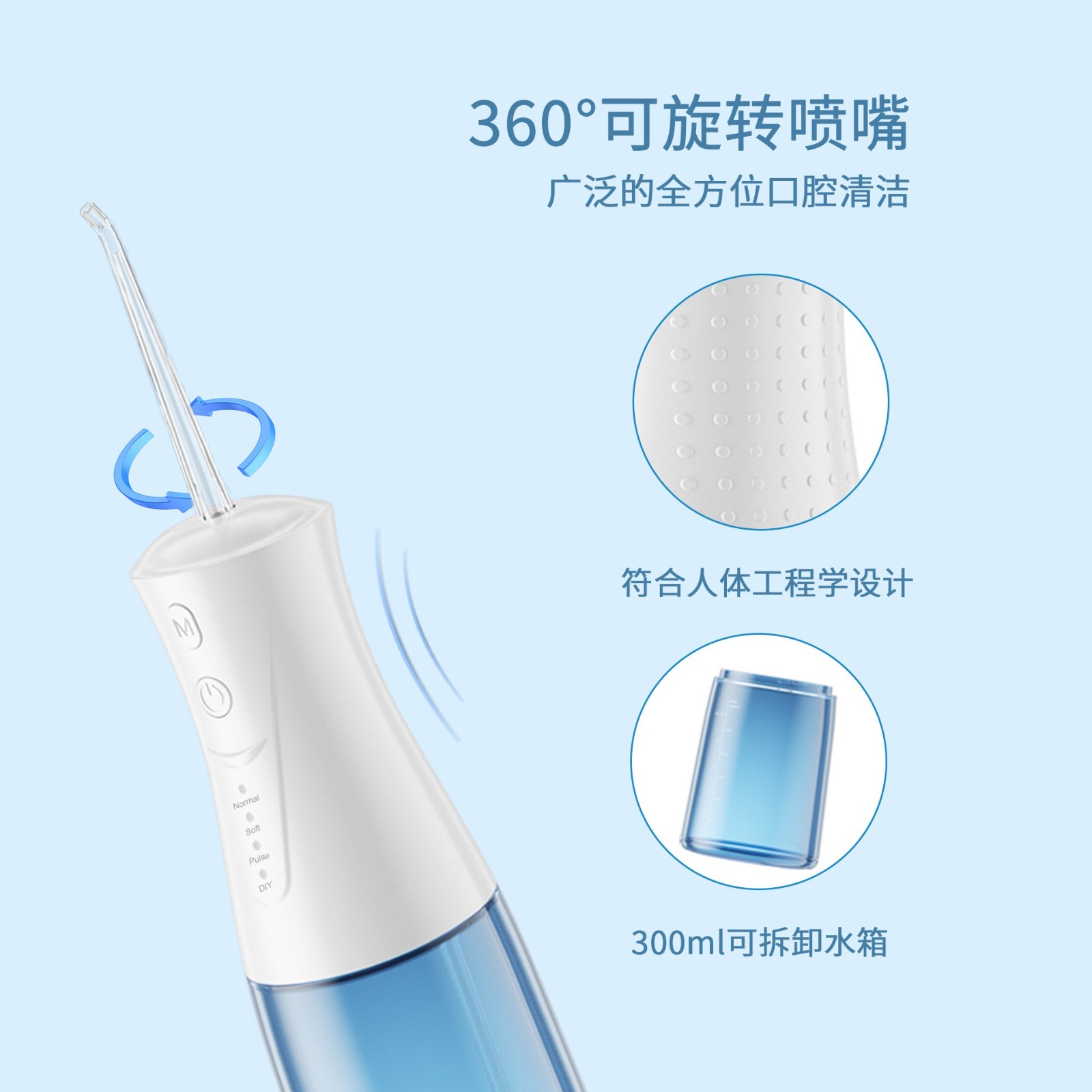 跨境专供电动冲牙器工厂脉冲水牙线OEM/ODM定制正畸专用口腔清洁图3