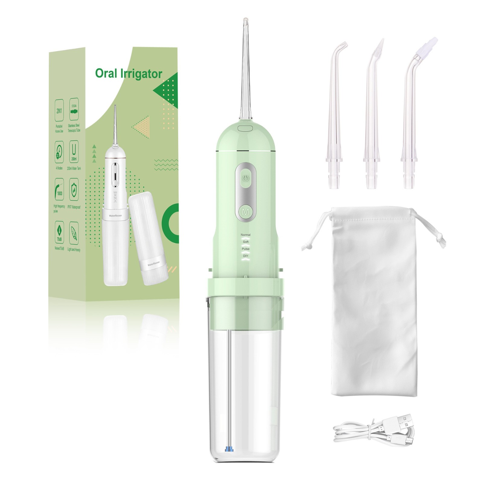 跨境爆款小巧迷你电动冲牙器水牙线IPX7防水/预防牙结石/正畸专用图2