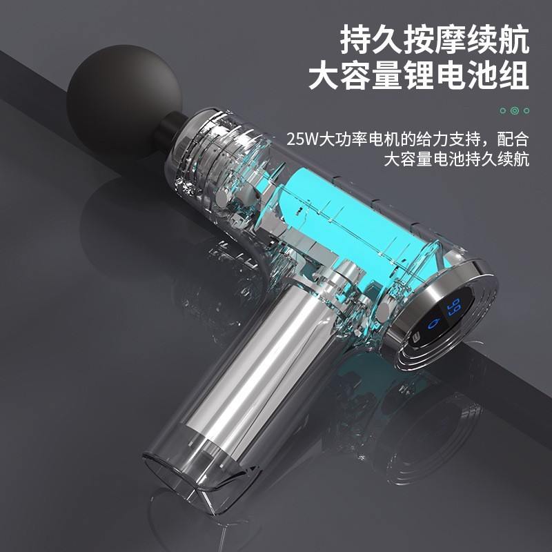 跨境迷你筋膜枪液晶屏迷你健身肌肉冲击放松按摩筋膜枪支持定制图2