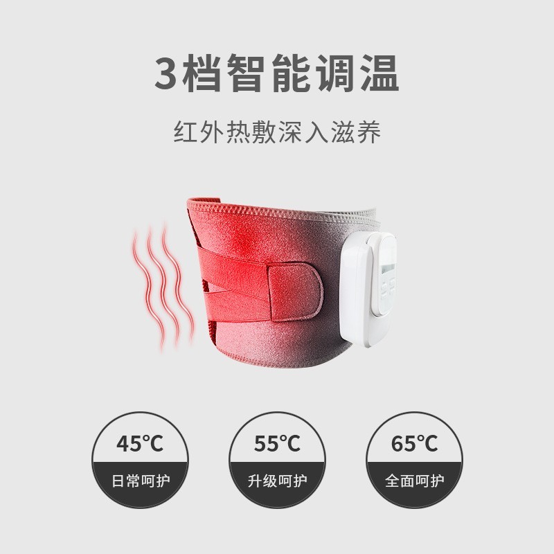新品电动按摩腰带振动加热多功能跨境充电款护腰带家用神器图3