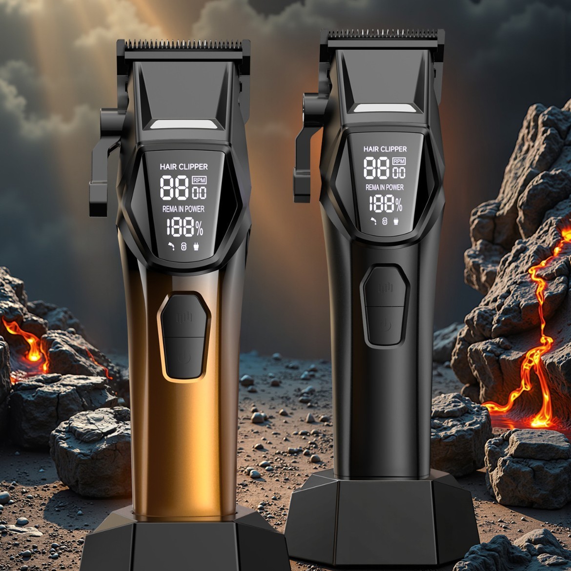 定制跨境多合一电动理发器套装数显多功能家用理发USB快充电推剪图2