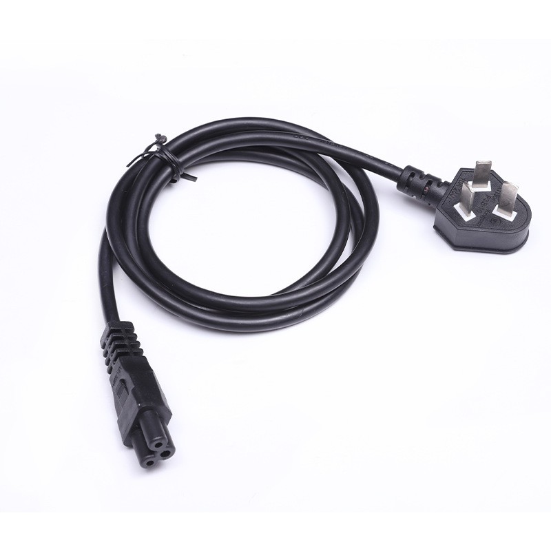 黑色0.75平方3C认证纯铜国标电源插头线两扁单头两芯裸线尾连接线图4