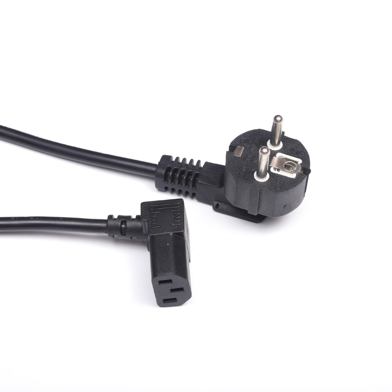 16A欧规三插电源线线弯头品字尾插头线欧标烟斗插欧式自锁C13图3