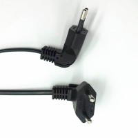 欧规VDE认证插头二插303开关编织线二芯插头裸线尾电源线插头