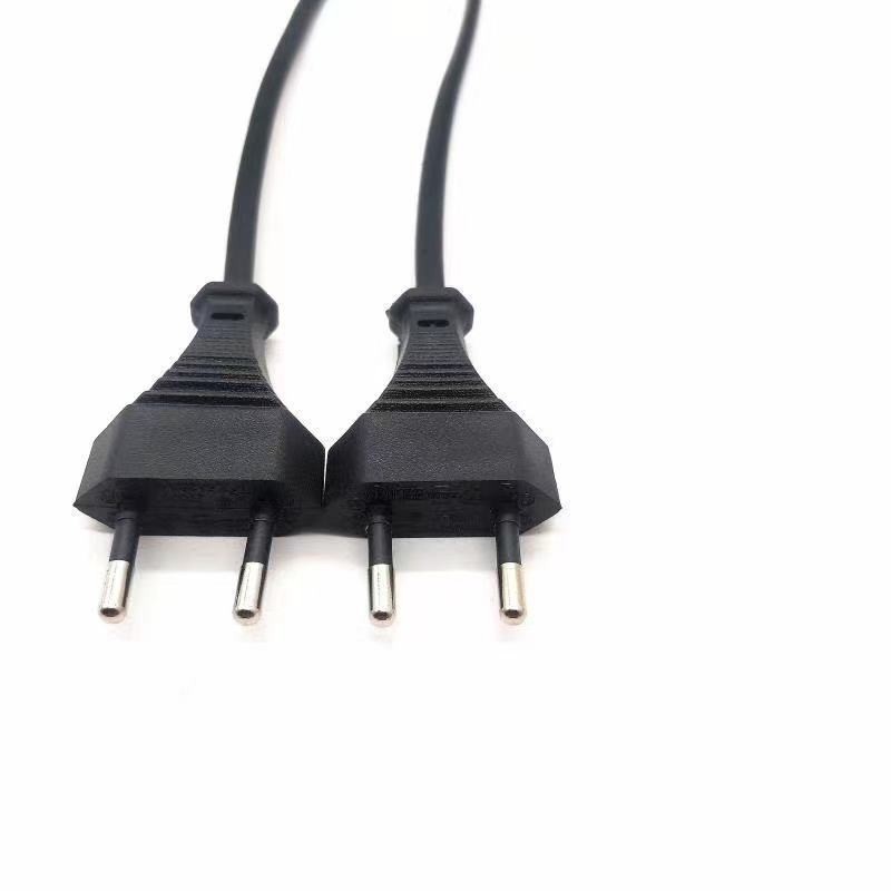 欧规VDE认证插头二插303开关编织线二芯插头裸线尾电源线插头图2