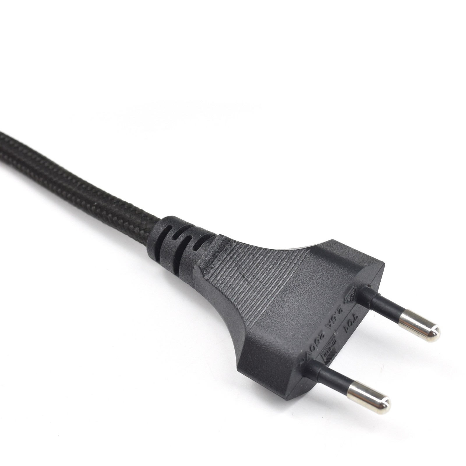 欧规VDE认证插头二插303开关编织线二芯插头裸线尾电源线插头图3