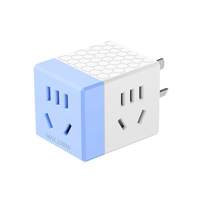 定制USB一体铜条转换魔方插头印logo礼品多功能无线插座厂家图5