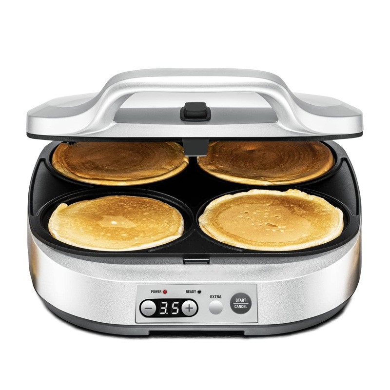 双面不沾盘电动煎饼机 同时制作4个煎饼玉米饼华夫饼多功能早餐机图2