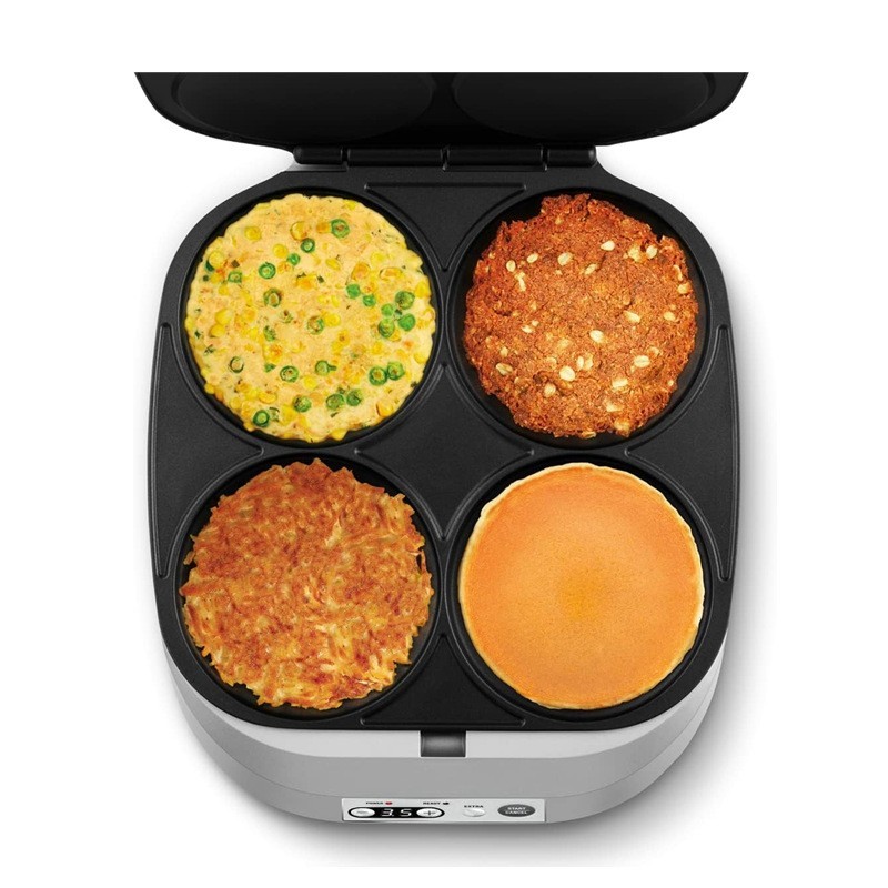 双面不沾盘电动煎饼机 同时制作4个煎饼玉米饼华夫饼多功能早餐机图3