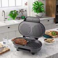 2 层紧凑设计电动早餐烤盘 智能多功能三明治蛋卷机 可拆卸不粘锅