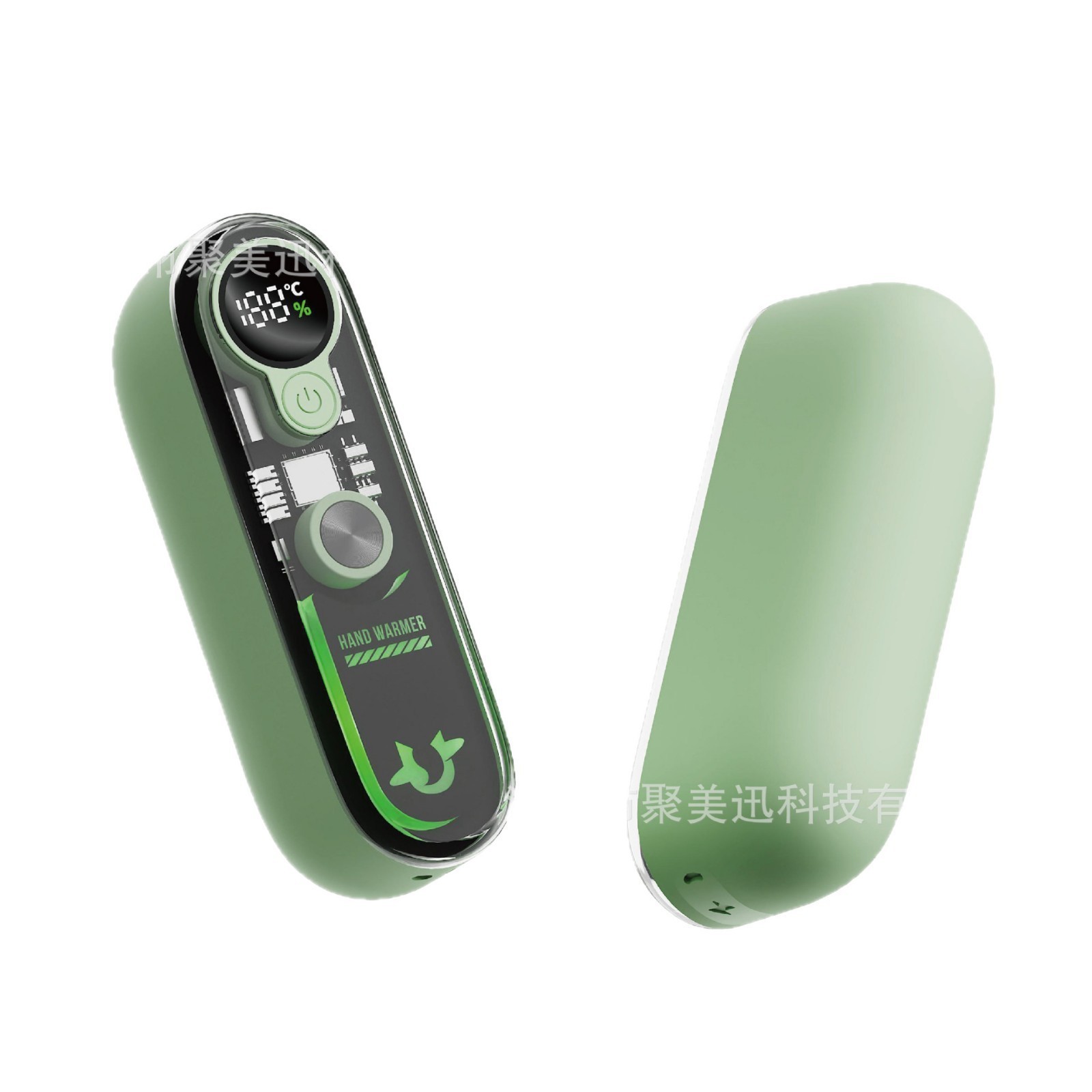 跨境磁吸分体式炫彩灯暖手宝迷你便携式二合一数显暖手宝USB充电图3