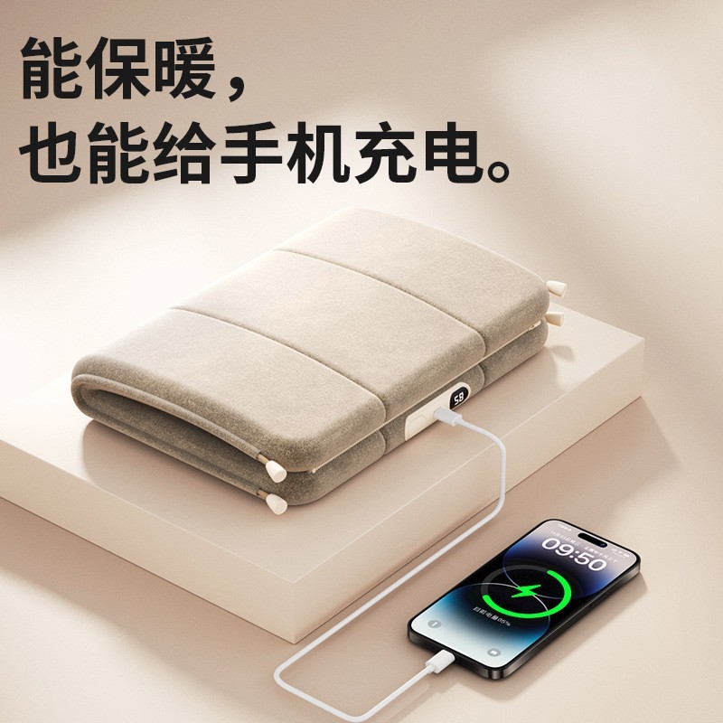 【定制加工】暖手宝毛绒石墨烯暖手袋充电宝二合一式跨境数显图3