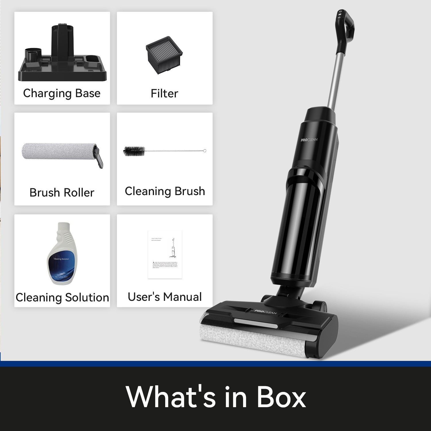 黑色无刷烘干洗地机 新款扫拖吸一体机 可定制家用洗拖一体机图2