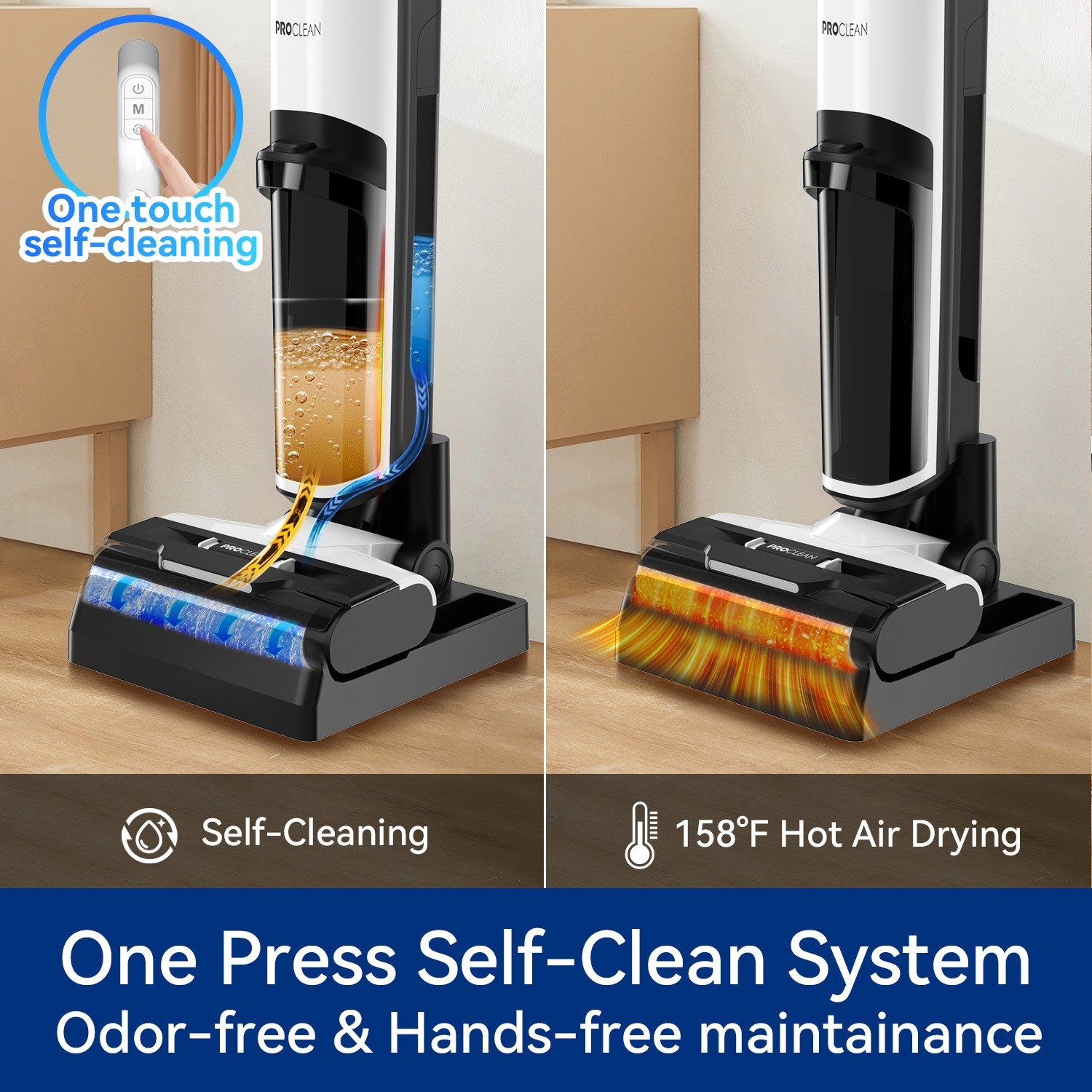 黑色无刷烘干洗地机 新款扫拖吸一体机 可定制家用洗拖一体机图3