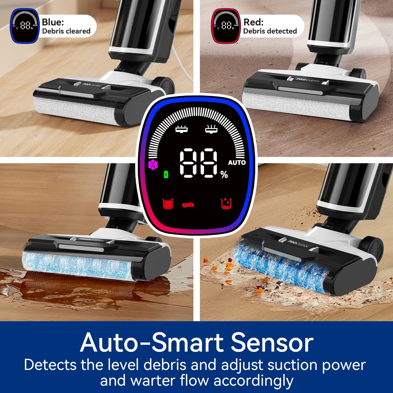 黑色无刷烘干洗地机 新款扫拖吸一体机 可定制家用洗拖一体机图5