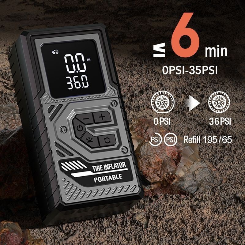 车载充气泵便携式无线汽车自行车加气泵多功能打气筒图5