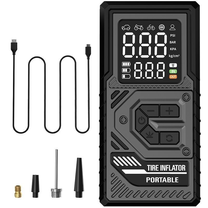 车载充气泵便携式无线汽车自行车加气泵多功能打气筒图3