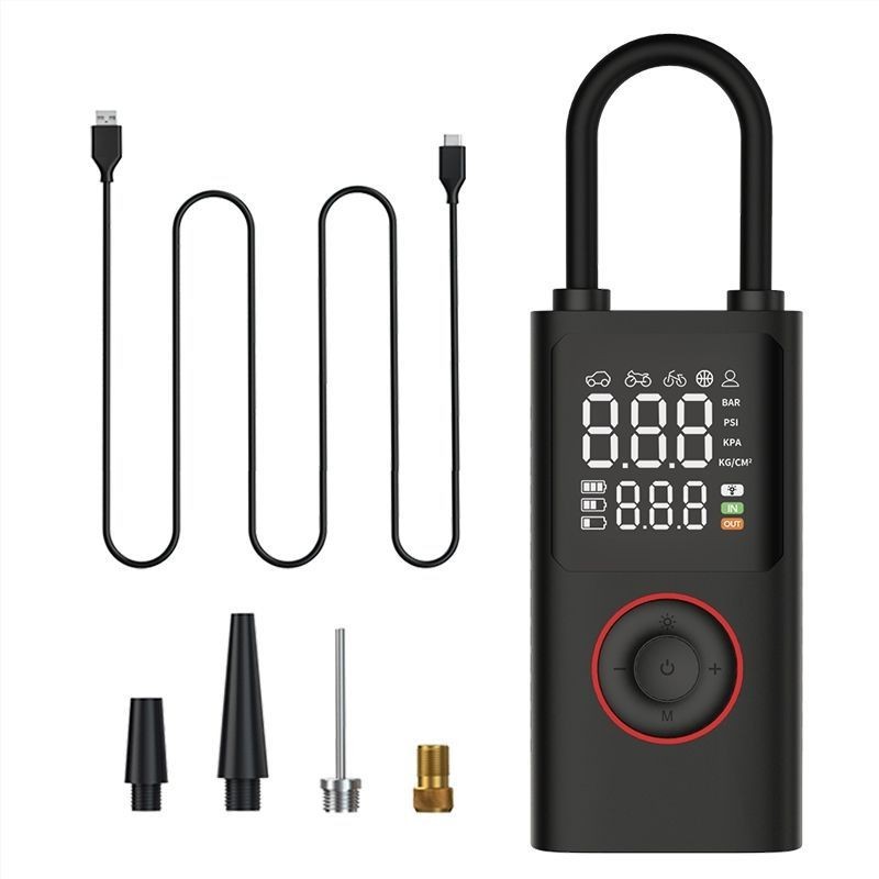 无线充电数显车载打气泵带充电宝功能的双屏数显便携式车载充气泵图5