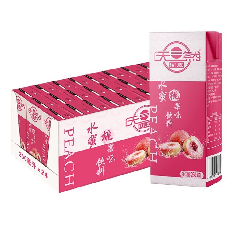天然水蜜桃果味饮料整箱250ml*24盒装夏季清凉解渴图3