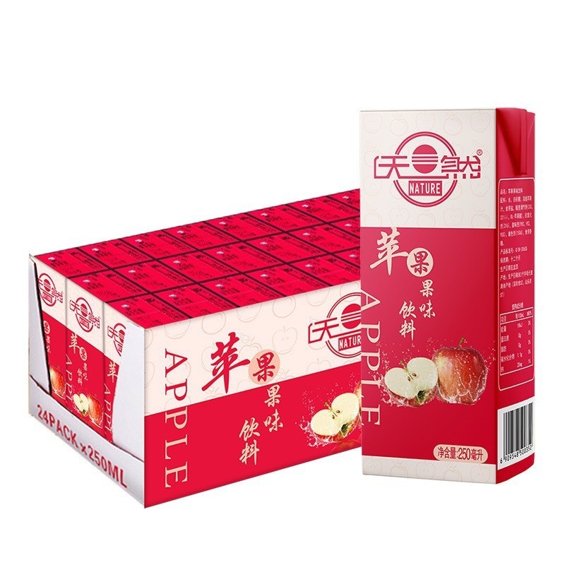 天然苹果汁饮料250ml*24盒夏季解渴饮料整箱饮料图2