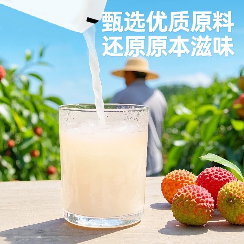 100%荔枝汁营养果汁饮料夏天解渴饮品便携袋180ml*10袋图3