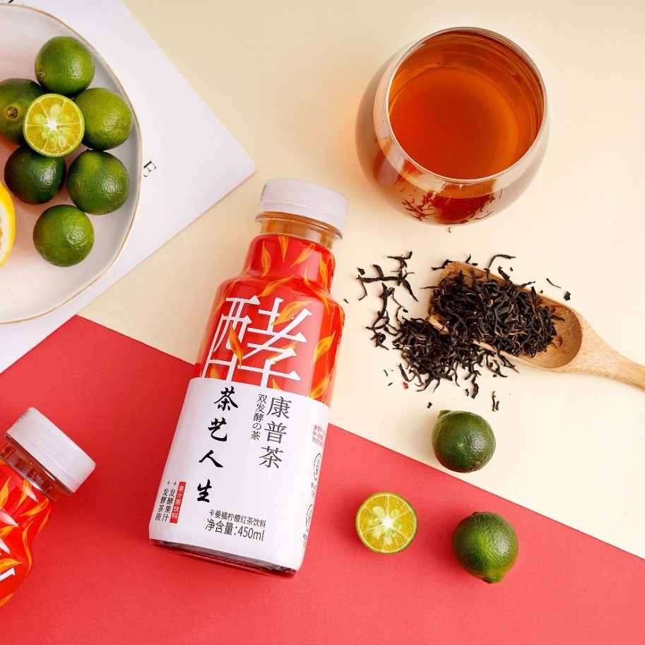 锡兰红茶发酵康普茶贴牌代加工 瓶装苹果茶饮料定制瓶装饮料OEM图4