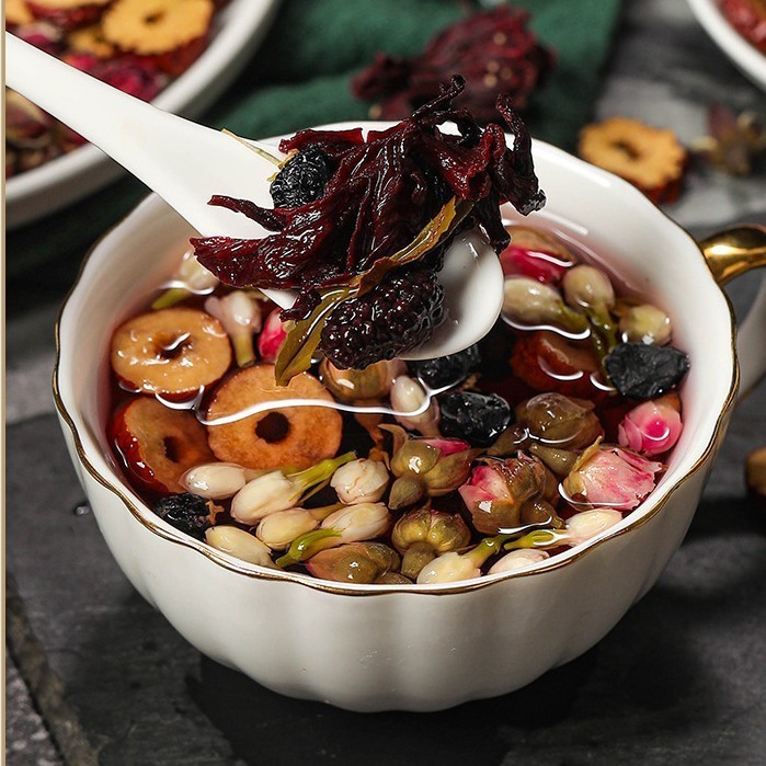 玫瑰桑葚洛神茶 玫瑰茄早C晚A女生养生组合花草茶OEM定制图4