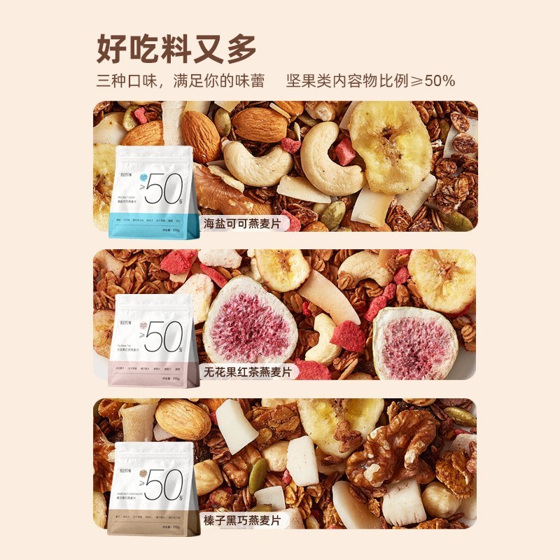 格兰诺拉烘焙坚果燕麦片坚果可可无花果红茶抹茶麦片OEM贴牌代工图4