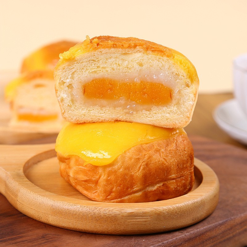 定制OEM嘟嘟麻薯面包早餐咸蛋黄四层珍味蛋糕整箱休闲零食品图2