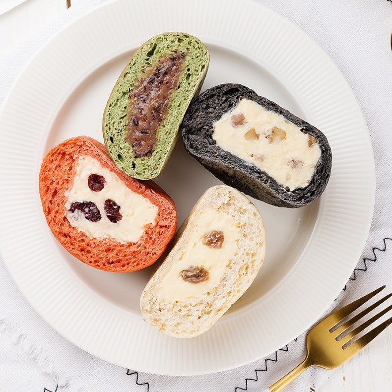 卡思达全麦不放蔗糖乳酪欧包小餐包100g*4面包早餐代餐高纤糕点图2