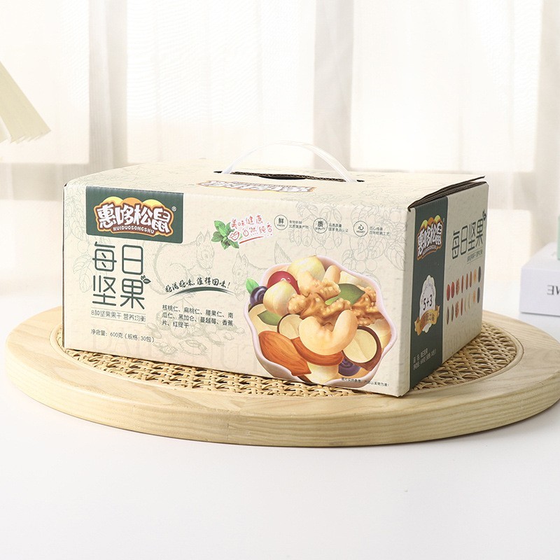 加工定制休闲零食每日坚果炒货混合干果仁30包600g礼盒装厂家图3