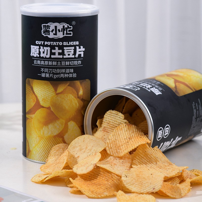 薯片定制薯小忙罐装土豆片黑松露味原切马铃薯片网红休闲零食追剧