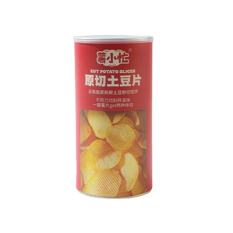 罐装薯片香辣味源头生产厂家客加工定制原切土豆片