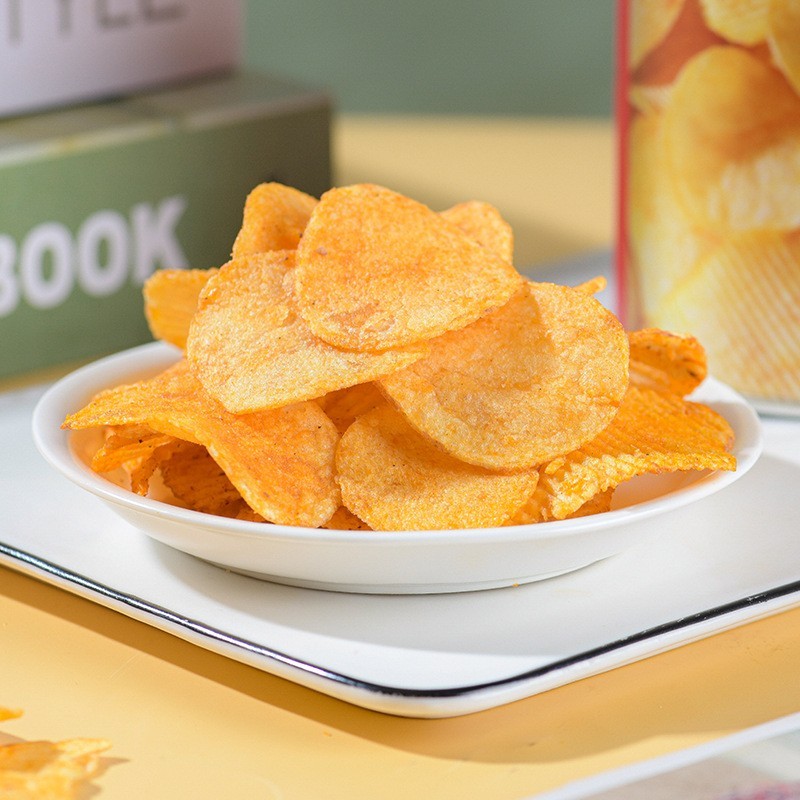 罐装薯片香辣味源头生产厂家客加工定制原切土豆片图4