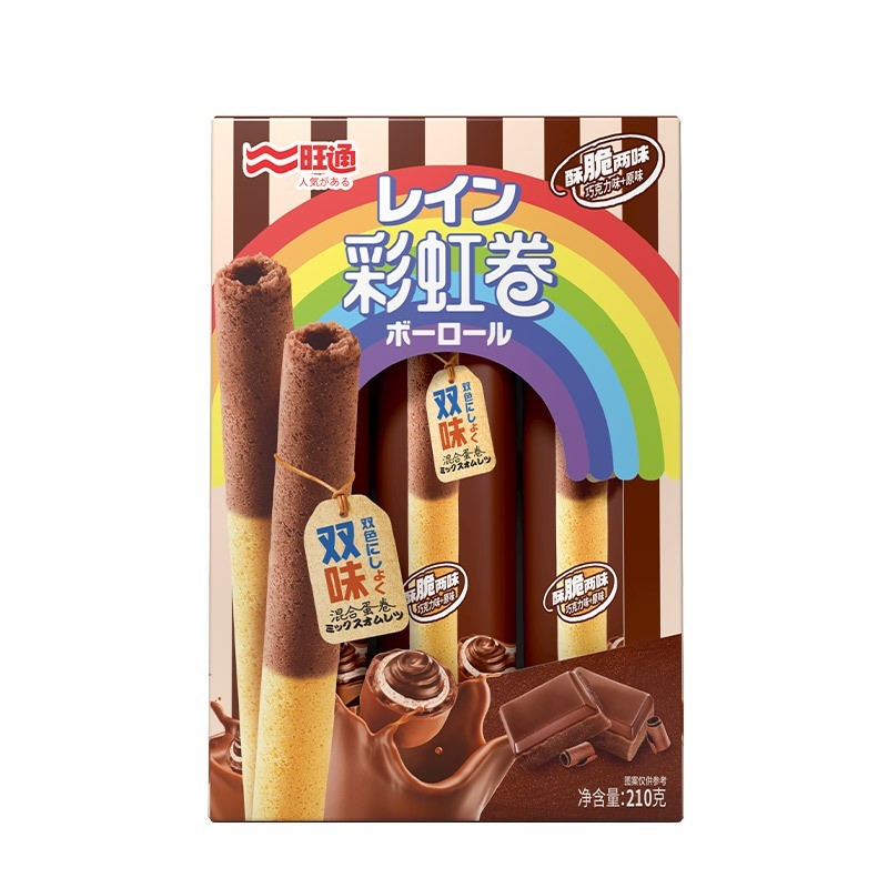 手工鸡蛋卷彩虹蛋卷饼干网红怀旧零食休闲双色蛋卷贴牌定制图2