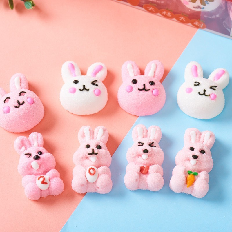 兔年高颜值生肖软糖棉花糖定制卡通动物造型新式软糖手工裱花图2
