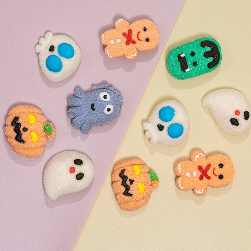 万圣节高颜值卡通棉花糖定制骷髅头南瓜造型散称糖果可定制图2