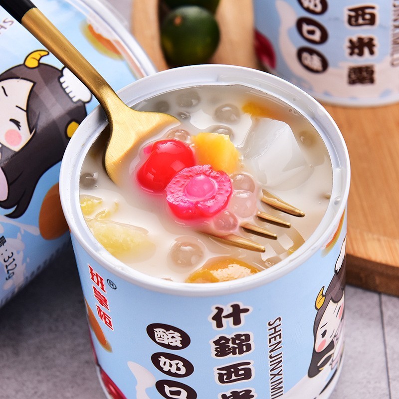 西米露什锦罐头新鲜水果酸奶杂果罐头餐饮午后零食图2