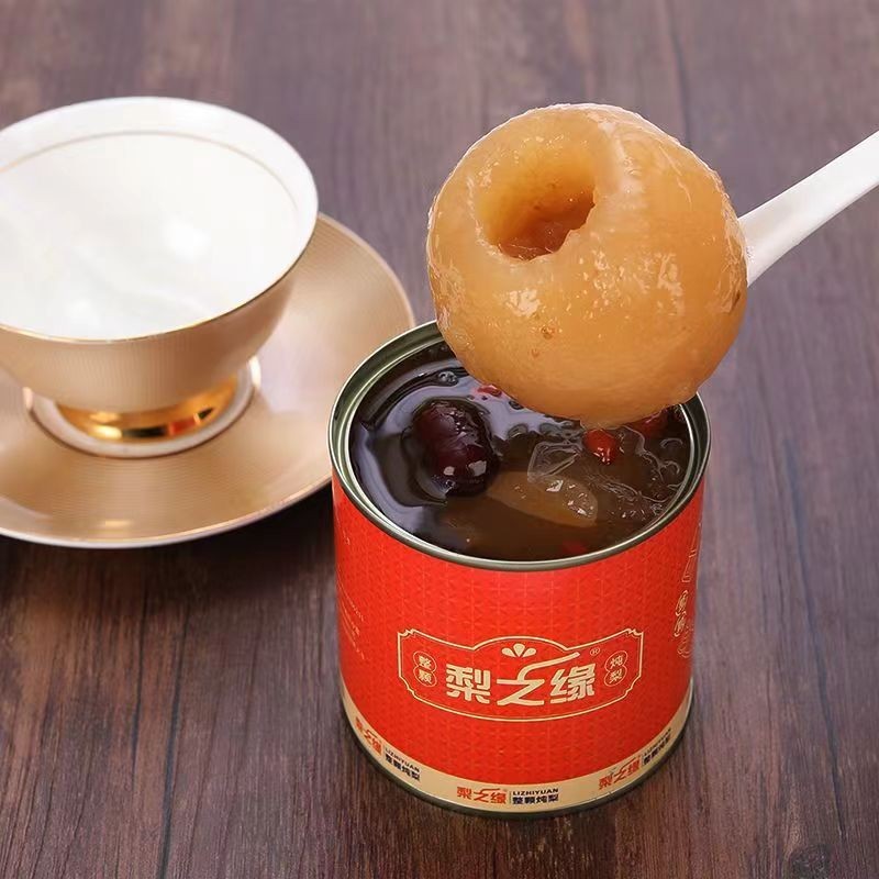冰糖烤梨一整颗砀山梨商用炖梨家用开罐即食银耳炖梨罐头小吊梨汤图3