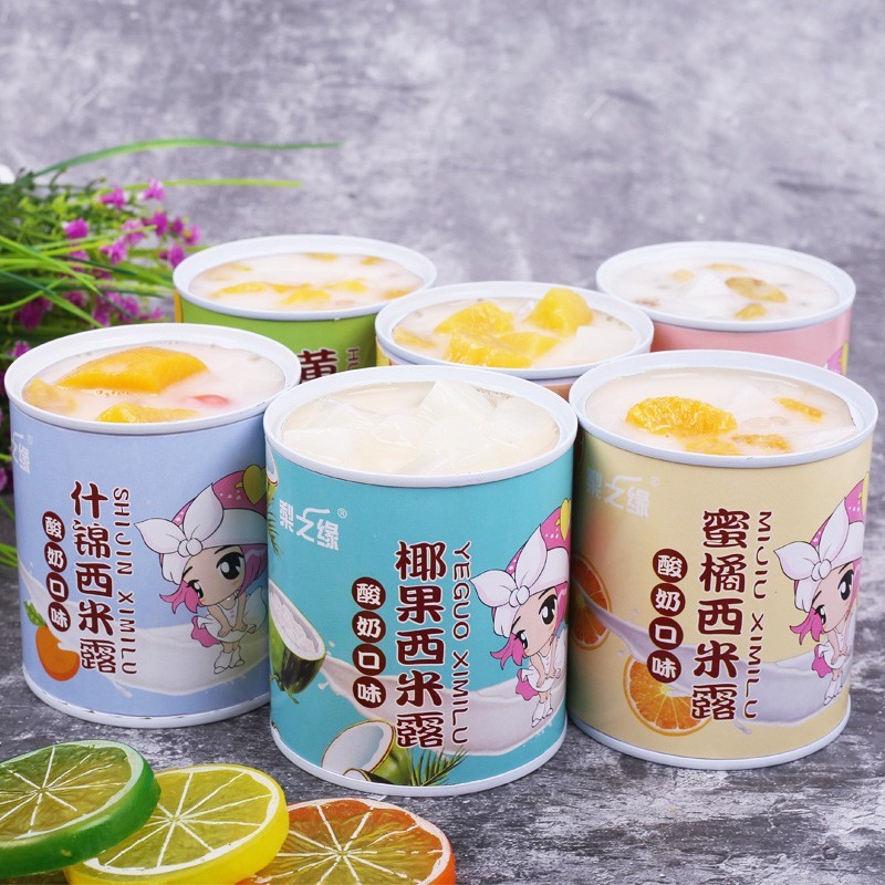 梨之缘水果罐头混合装午后酸奶西米露黄桃罐头菠萝什锦橘子椰果图4