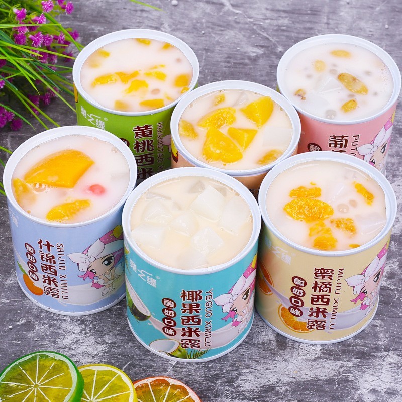 梨之缘水果罐头混合装午后酸奶西米露黄桃罐头菠萝什锦橘子椰果图5