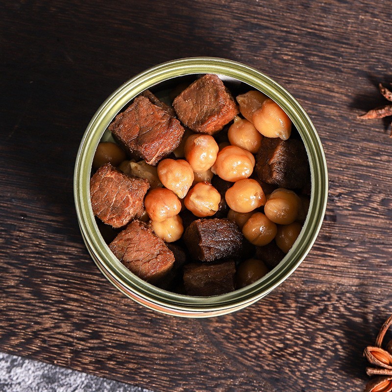 定制内蒙牛肉鹰嘴豆罐头开罐即食方便携带牛肉鹰嘴豆罐头图4