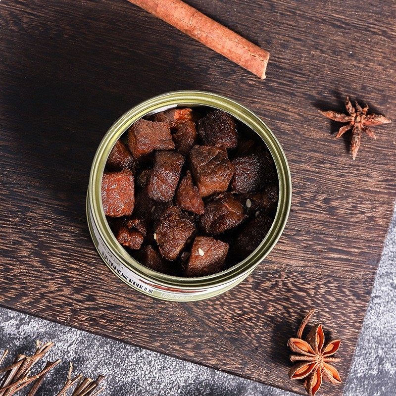 加工定制即食小罐头草原牛肉丁丁牛肉罐头鲜香有嚼劲大块牛肉罐头图3