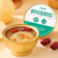 桃胶羹燕窝粥即食罐头烤梨小吊梨汤银耳羹整颗梨小金碗定制贴牌