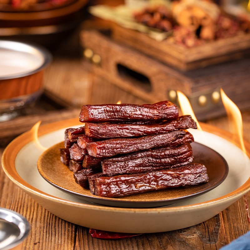 有嚼劲牛肉干炭烤原味500g袋装牛肉棒手工炭烤图4