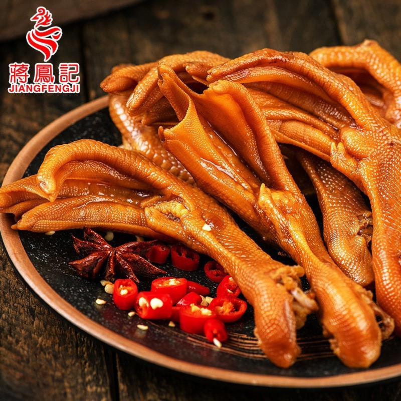 蒋凤记香辣鸭爪150g卤味熟食鸭掌休闲零食小吃真空即食卤鸭爪图4