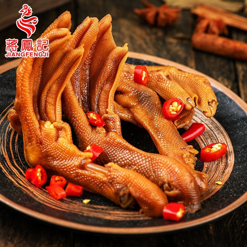 蒋凤记香辣鸭爪150g卤味熟食鸭掌休闲零食小吃真空即食卤鸭爪图5