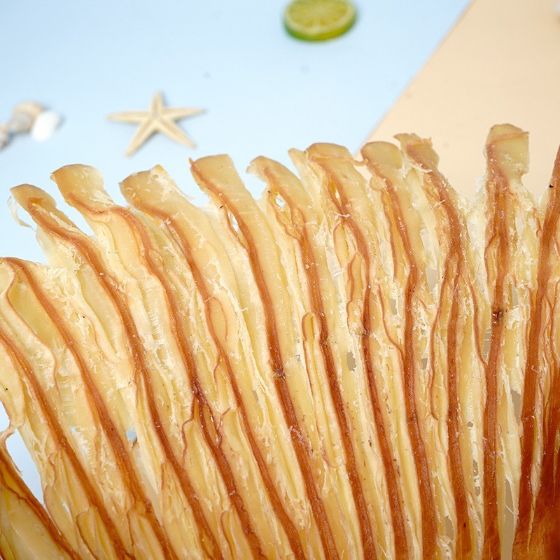 工厂OEM代加工手撕风琴鱿鱼片250g即食休闲鱼类零食鱿鱼条整片图4