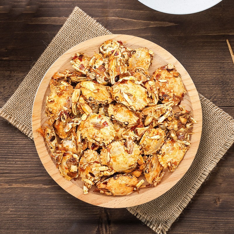 贴牌加工香辣小螃蟹10kg装休闲零食酥炸麻辣小蟹干即食香辣蟹海蟹图2